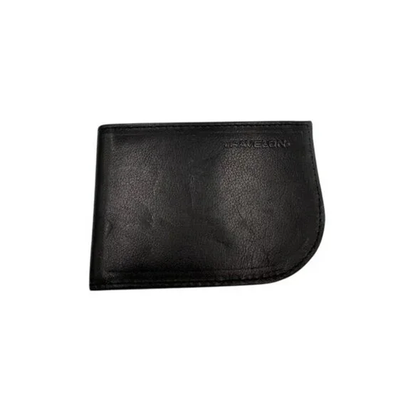 NWOT Travelon Mens Black Leather SLIM Bifold Wallet