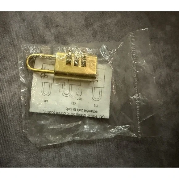 Brass 3-Dial Resettable Combination Padlock, Gold Metallic Finish, Small