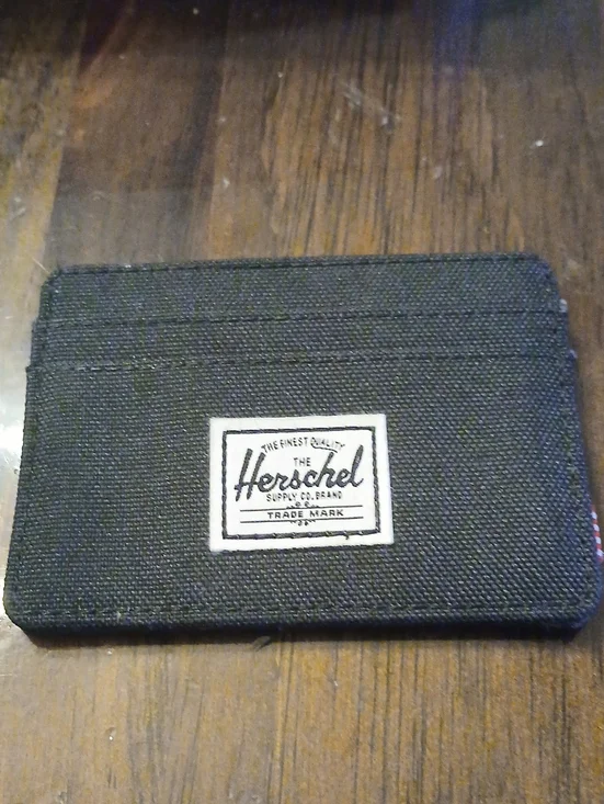 Herschel Supply Company Black Card Sleeve with Logo Patch