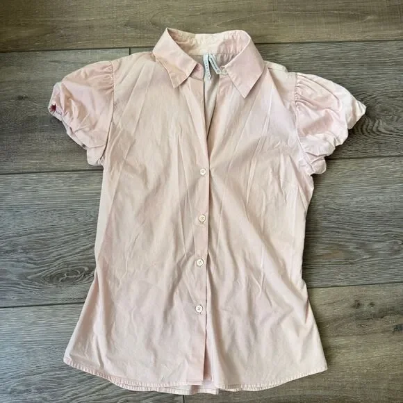 Old Navy Light Pink Puff Sleeve Blouse