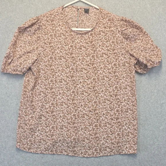 SHEIN Blush Pink Floral Puff Sleeve Blouse Women’s Large