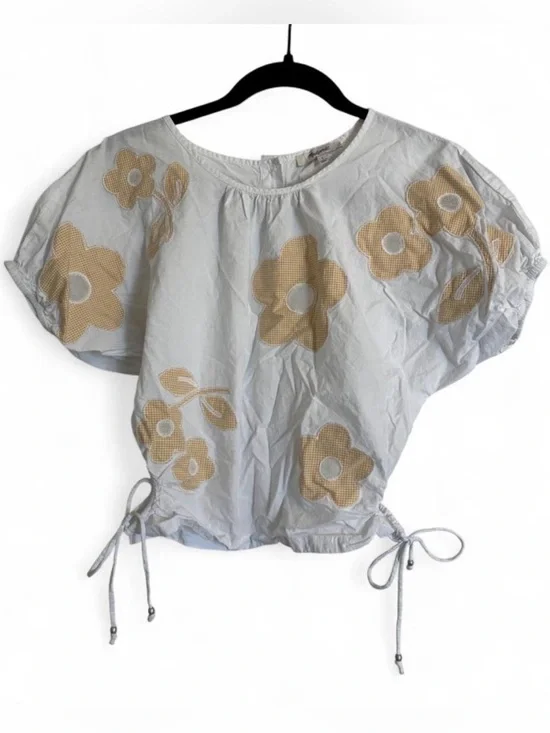 Madewekk Embroidered Poplin Puff Sleeve Blouse