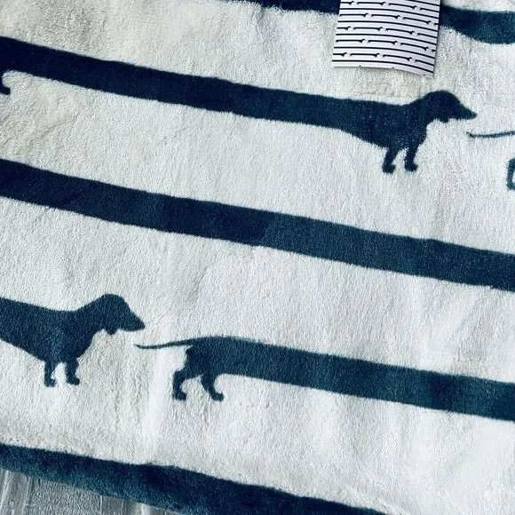 Plush Dachshund Dog Long Dog Print Pet Throw Blanket