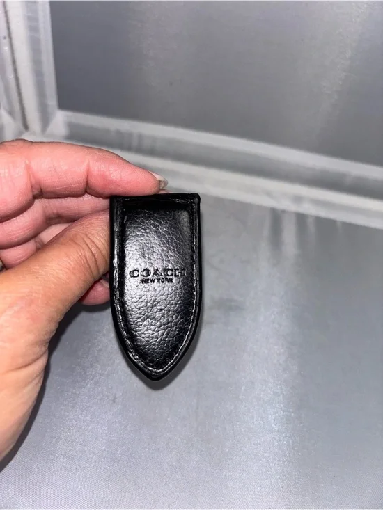 Coach Black Leather Money Clip