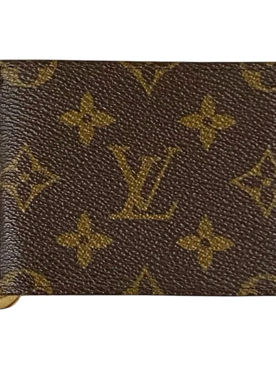 RARE VINTAGE LOUIS VUITTON MONOGRAM PINCE WALLET MONEY CLIP, PRISTINE NWOT