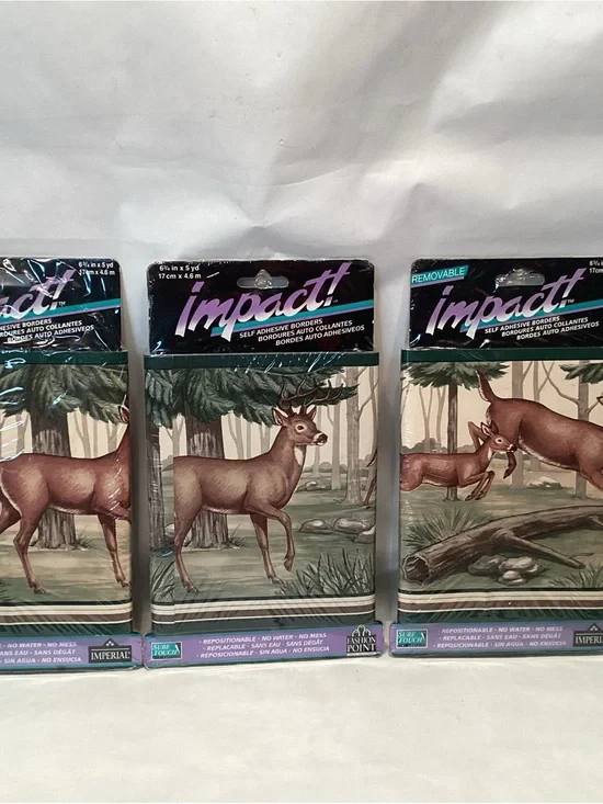 Impact Deer Self Adhesive Border Hunting White Tail Forest Buck Doe Fawn 15 Yard