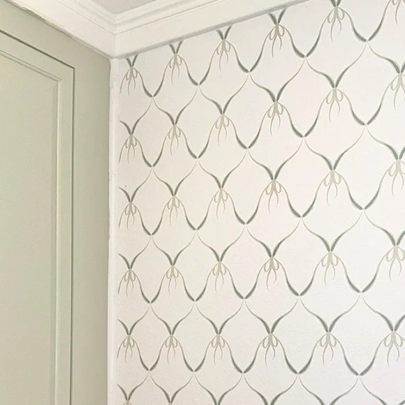 NEW 3 Rolls Scandinavia Pia Bergvall Lunden Green Bows‎ Wallpaper