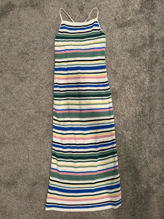 Abercrombie & Fitch Crochet Stripe Maxi Dress