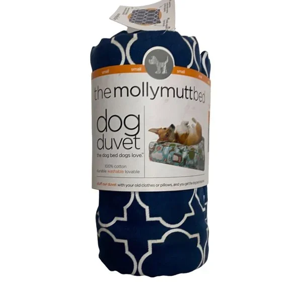 The Molly Mutt Bed Dog Duvet Romeo & Juliet Small Navy Geometric 22
