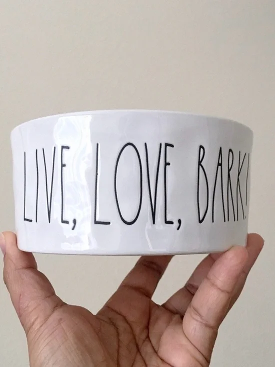 Rae Dunn Live, Love, Bark! Dog or Cat Pet Bowl