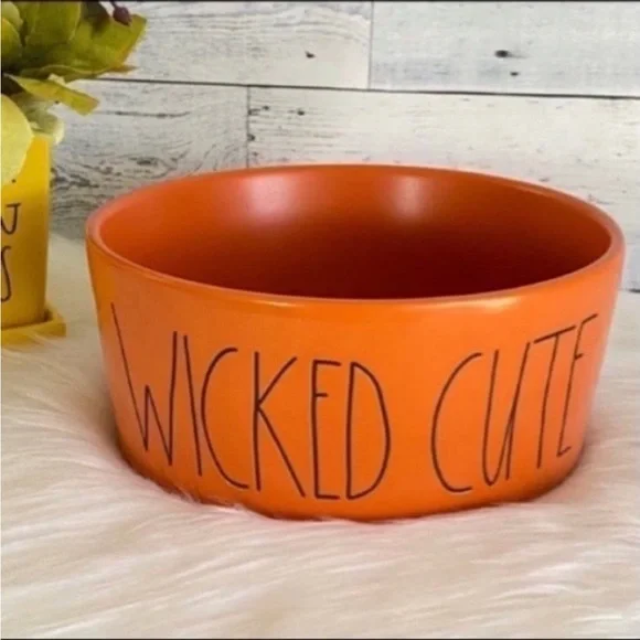 Rae Dunn WICKED CUTE Large Pet Dog Cat Home Kitchen Halloween Decor Bowl