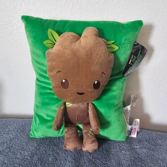 Marvel I Am Groot Plush Decorative Pillow Kids Green Brown Guardians Galaxy NEW