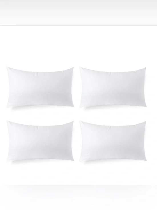 Lumbar Pillow Inserts 12x20” (4-pack)