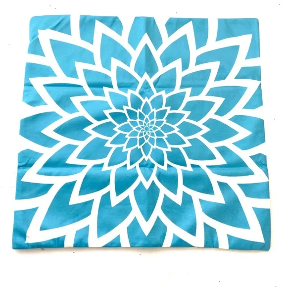 Teagan Turquoise Blue Floral Throw Pillow Covers (Set of 2) 19