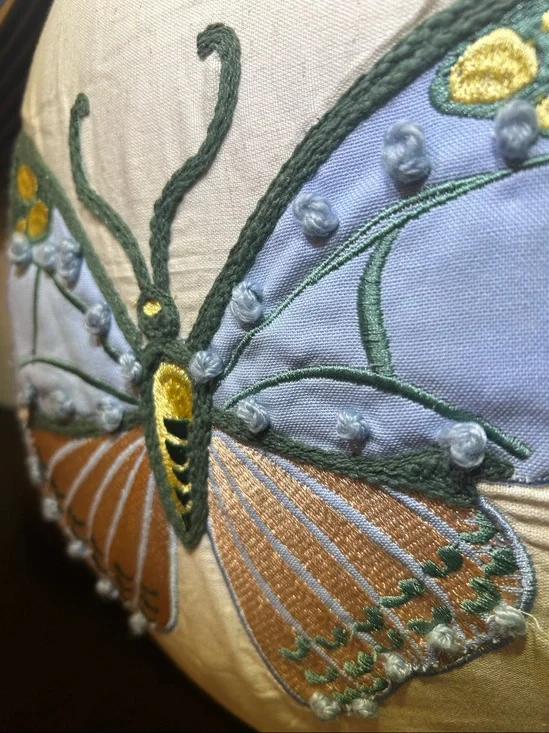 NWT Celebrate Together™ Spring Round Embroidery Butterfly 14-in. Pillow