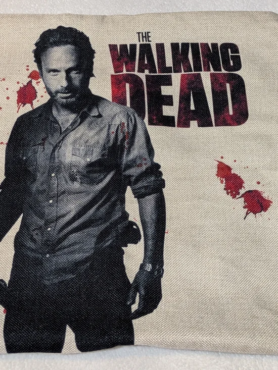 AMC The Walking Dead Rick Grimes Burlap Pillow Case | Single-Sided 17