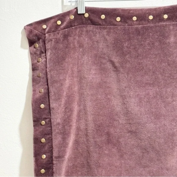 MAX PEEFFER & SON Purple Velvet Studded Pillow Cover Soft Luxury 22” X 22”