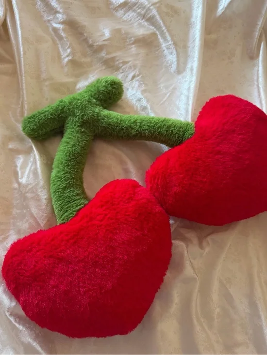Cherry Heart Valentine's Pillow Shabby Chic