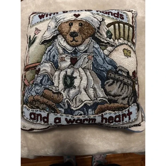 Boyds Bears & Friends‎ Tapestry Throw Pillow Nurse Bear Gentle Hands Warm Heart