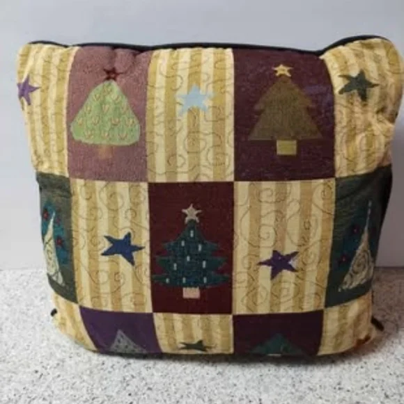 Vintage Christmas Needlepoint Tapestry Pillow 13
