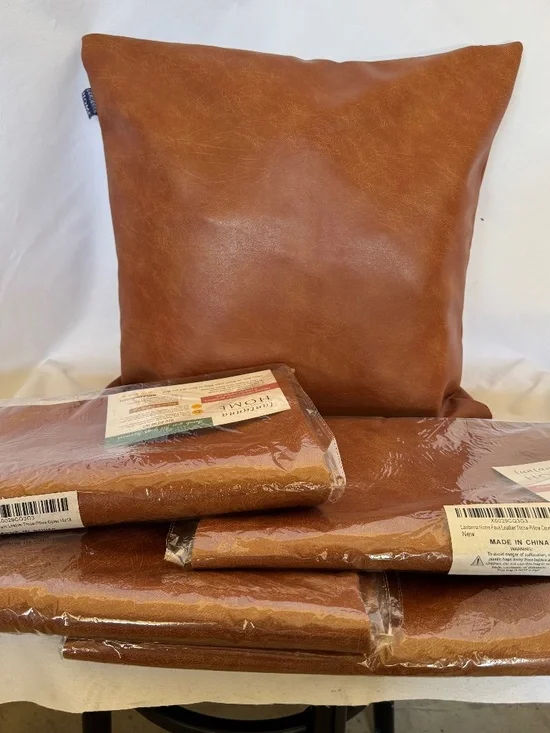 NEW Faux Leather Throw Pillow Covers 18