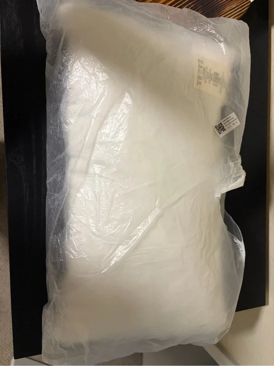 White Rectangular Pillow in Protective Sleeve