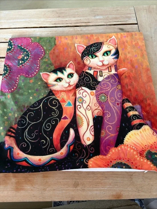 🐱 KLEO KATS Kompanions print pillow cover velveteen