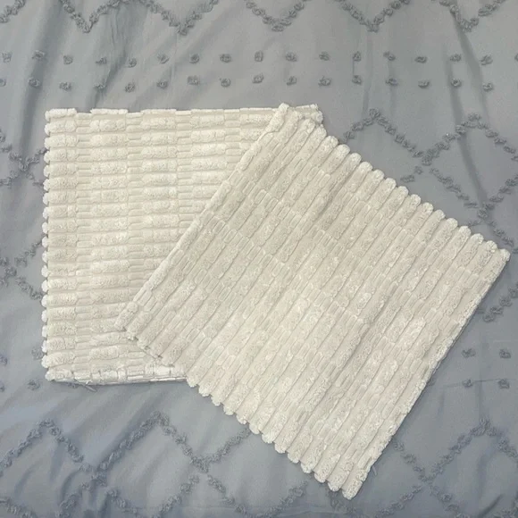 two gray grey throw pillow covers, soft with hidden zipper