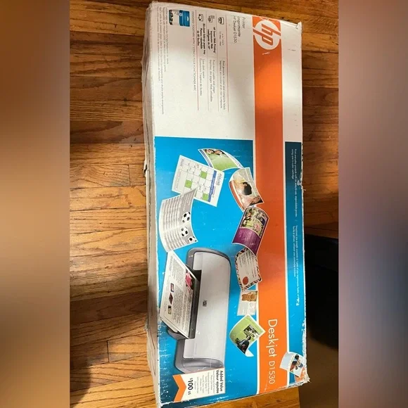 HP Deskjet Printer with Blue and Orange Box