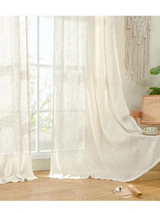 Lamit natural light filtering linen curtains 52 x 90” 2 panels