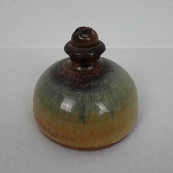 Handmade Art Pottery Oil Diffuser Summer Beach Glazed Colors Signed