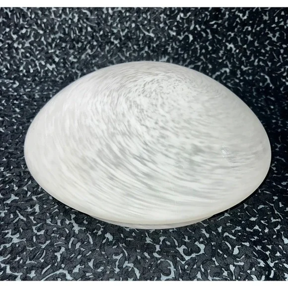 White Alabaster Swirl Glass Light Shade Dome Replacement Globe 9.5 Inch