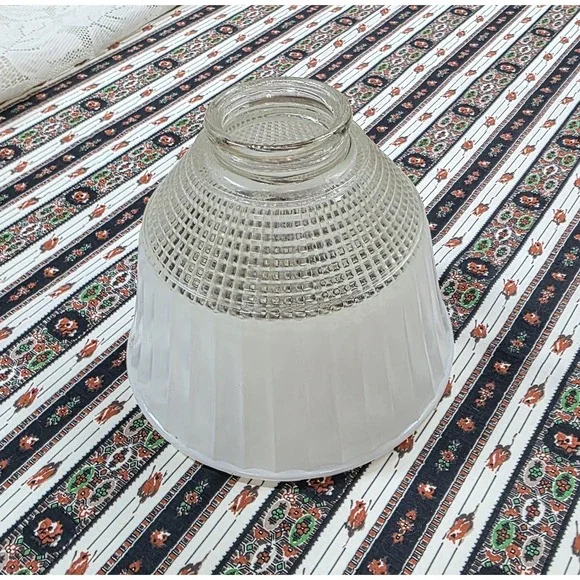 Industrial Glass Pendant Shade Clear Frosted Prismatic Geometric Empire Light