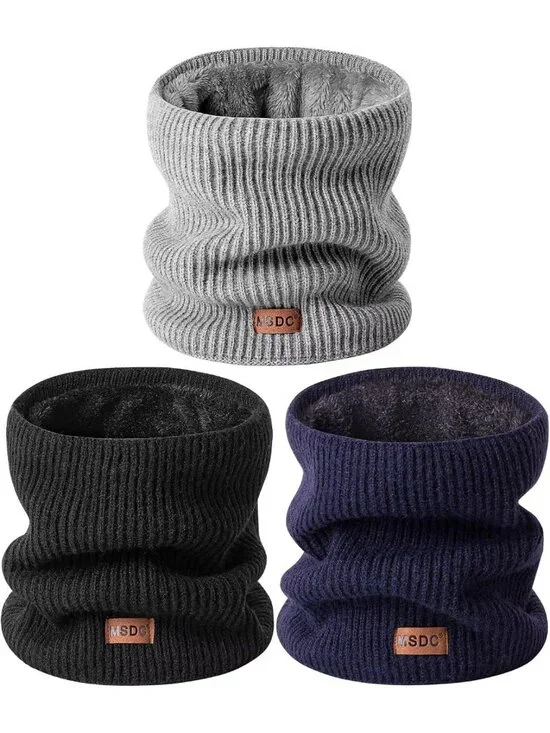 3-Pack Winter Neck Gaiters for Men & Women - Thermal Fleece Warmers for Cold