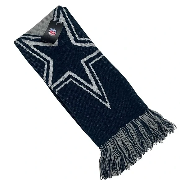 Dallas Cowboys NFL Knit Scarf Navy‎ Blue Grey Americas Team Star Logo NWT