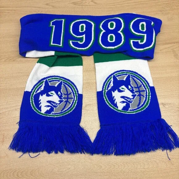 Minnesota Timberwolves Scarf Blue White‎ NBA Basketball 1989