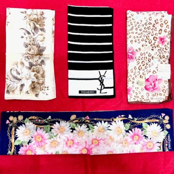 BUNDLE 4: YSL-KRIZIA SILK-YUKIKO-YUMI K  Scarf/Lg Hanker Cott/Silk 23