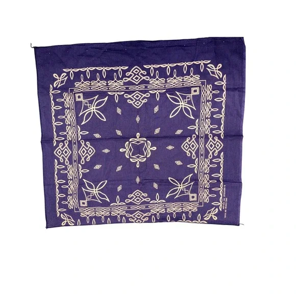 Hav-A-Hank‎ Cotton Bandana Geometric Scrollwork Square Scarf RN 15187 USA