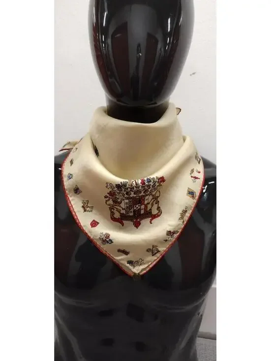 PURA SETA Pure Silk Men's Scarf 1940s 30s Regency Monarch European World War II