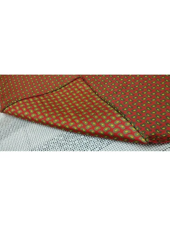 Vintage 40s 1950s Avocado Tiny Paisley Handkerchief 14 inch Gangster Terra Brown