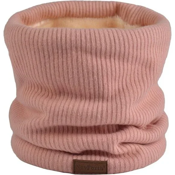 Men's Pink Winter Ski Neck Gaiter Face Scarf Fleece Lined Windproof Scarves