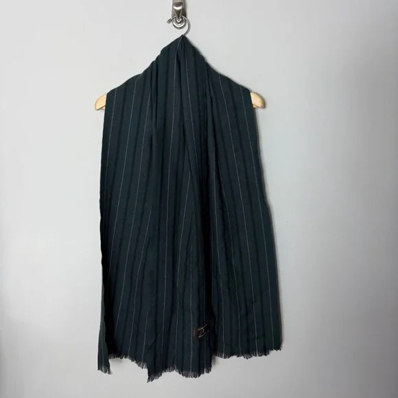 TESSITURA DI NOVARA Cloth Ermenegildo Zegna Wool Striped Scarf Green