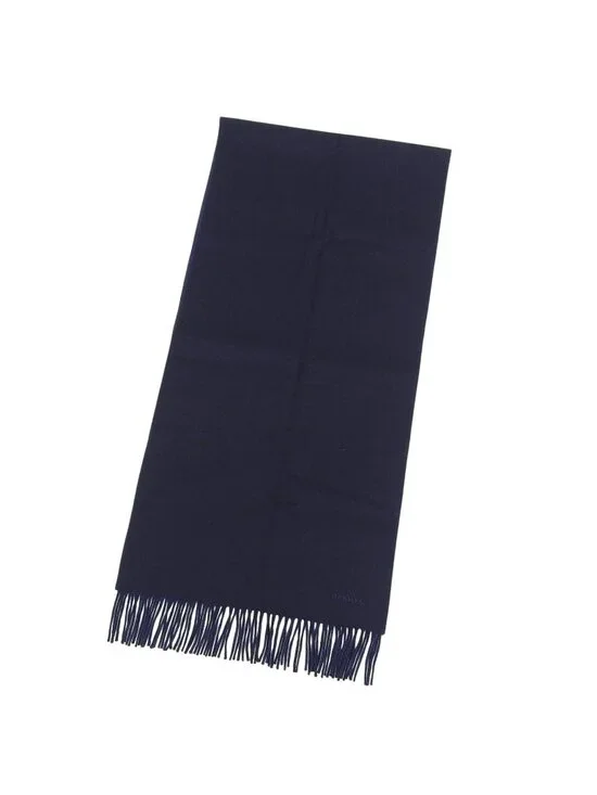 Hermes Rectoverso Cashmere Marine Ocean Bicolor Logo Embroidery Scarf with