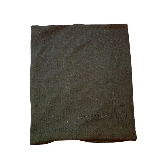 Icebreaker Merino Wool Neck Gaiter Adult Flexi Chute Black OS Hiking Fishing