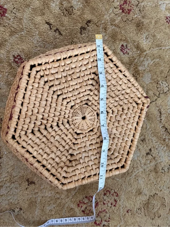 Handwoven Hexagon Natural Woven Storage Basket
