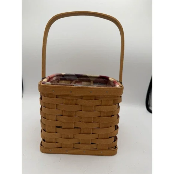 🍴🧺Longaberger 2011 Utensil Basket Combo WB w/Liner, Protector & Wooden Divider
