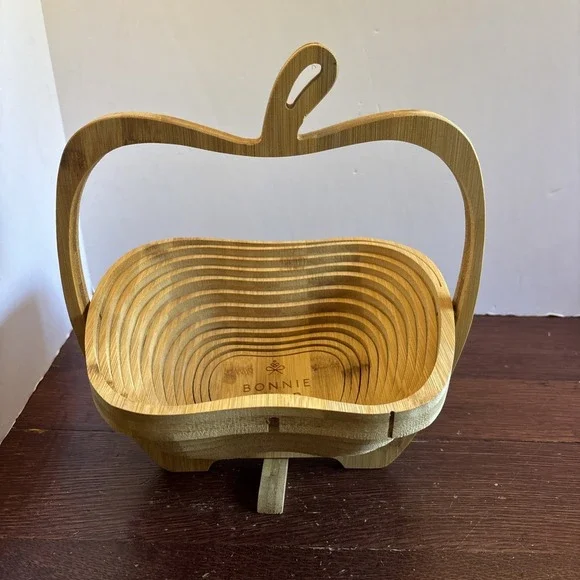 Bonnie  & Pop‎ NY Wood  Collapsible Apple Folding Fruit Basket Folds Flat
