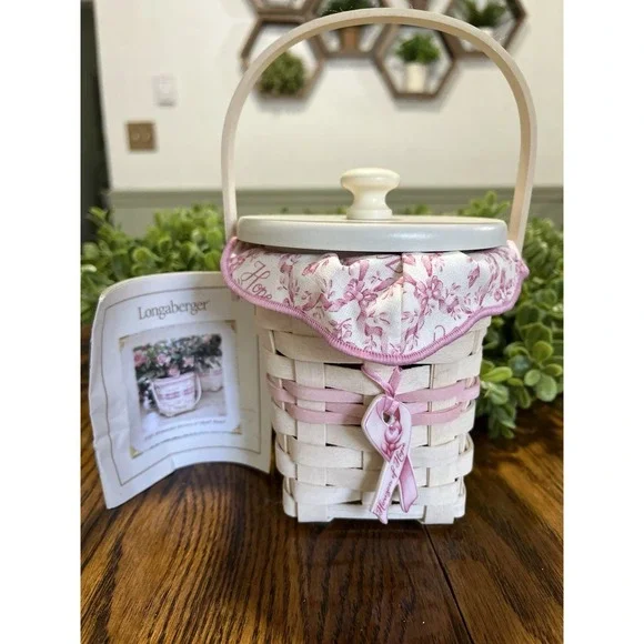 Longaberger Breast Cancer Awareness Horizon of Hope White Liner Protector Lid