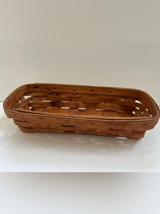 Vintage Longaberger 1991 Cracker Bread Basket Signed ABOUT 11