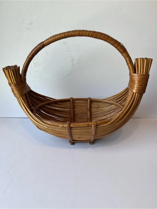 MCM Woven Boat Basket Vintage